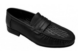 Mocasini barbatesti din piele naturala de culoare neagra GKR15N